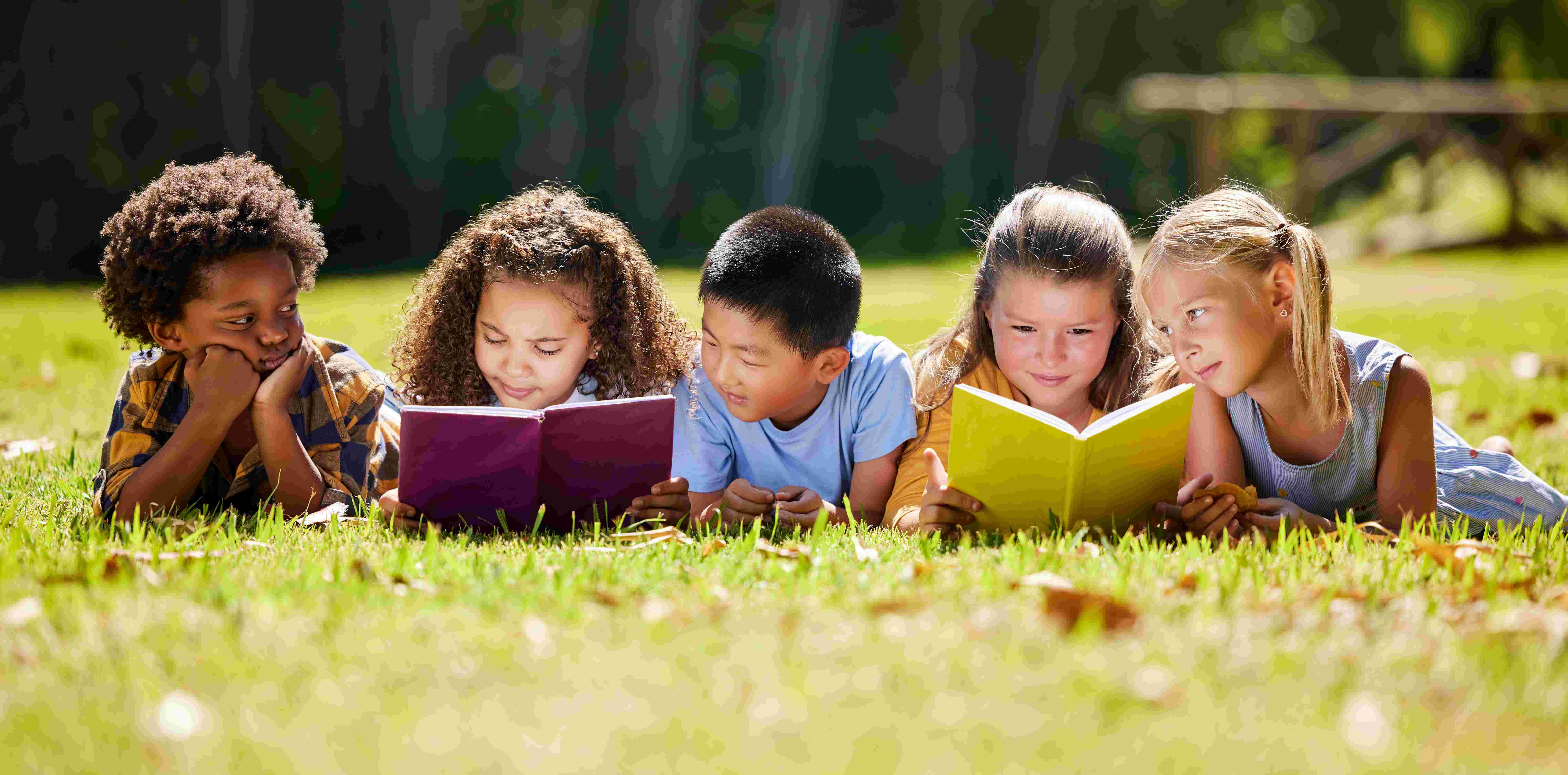 children reading books